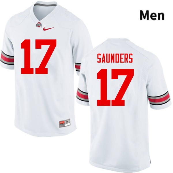 Ohio State Buckeyes C.J. Saunders Men's #17 White Game Stitched College Football Jersey